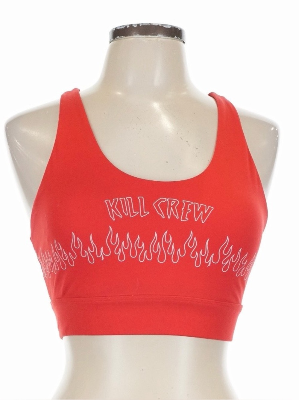 Kill Crew Red Flames Tank Sports Bra Porrada Series Large